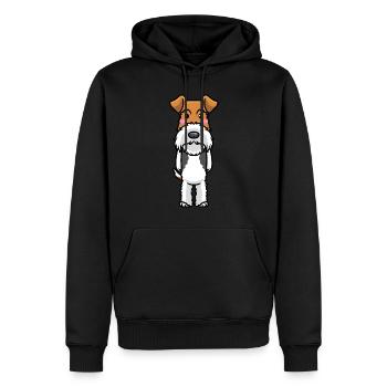 Foxterrier Drahthaar Hund Emoticon Hunde - Männer Premium Bio Hoodie - Schwarz - Vorne - Nico (187cm)