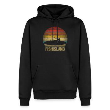 Fishing Fisherman Fisherwoman Fisher Retro Vintage - Männer Premium Bio Hoodie - Schwarz - Vorne - Nico (187cm)