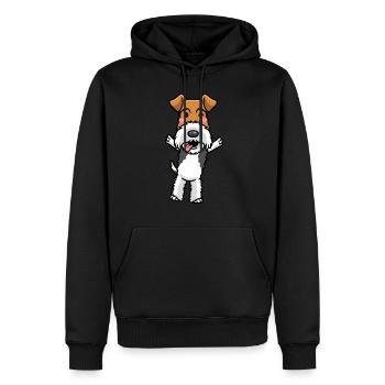 Foxterrier Drahthaar Hund Emoticon Hunde - Männer Premium Bio Hoodie - Schwarz - Vorne - Nico (187cm)