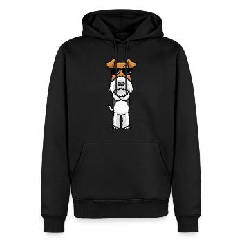 Foxterrier Drahthaar Hund Mit Sonnenbrille - Männer Premium Bio Hoodie - Schwarz - Vorne - Nico (187cm)