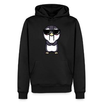 Pinguin Mit Sonnenbrille Chibi Kawaii Emoticon - Männer Premium Bio Hoodie - Schwarz - Vorne - Nico (187cm)