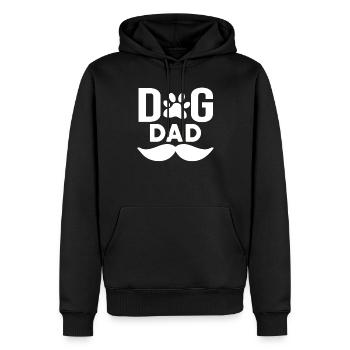 Hund Papa - Männer Premium Bio Hoodie - Schwarz - Vorne - Nico (187cm)