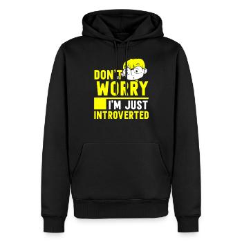 Ne vous inquiétez pas, je suis juste introverti timide - Sweat à capuche Premium bio Homme - noir - Devant - Nico (187cm)