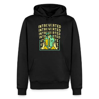 Introverti Introverti Sarcasme Timide - Sweat à capuche Premium bio Homme - noir - Devant - Nico (187cm)