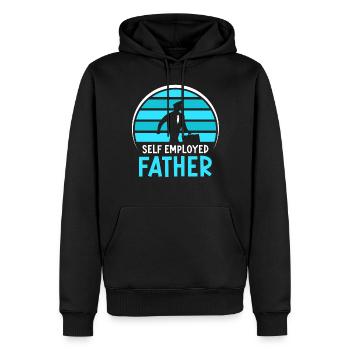 Père indépendant Pigiste Indépendant - Sweat à capuche Premium bio Homme - noir - Devant - Nico (187cm)