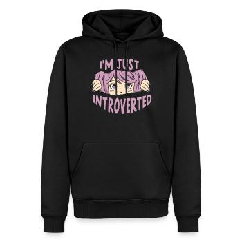 Je ne suis qu’un introverti introverti - Sweat à capuche Premium bio Homme - noir - Devant - Nico (187cm)