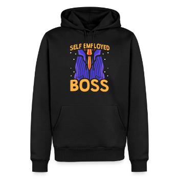 Patron indépendant Pigiste Indépendant - Sweat à capuche Premium bio Homme - noir - Devant - Nico (187cm)