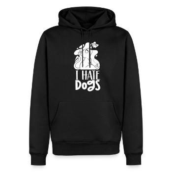 I Hate Dogs Lovers Cat Cats Pet - Men’s Premium Organic Hoodie - black - Front - Nico (187cm)