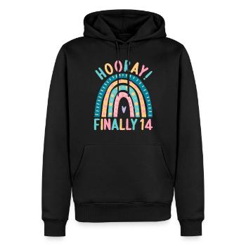 14 Jahre alt Rainbow Regenbogen 14. Geburtstag - Männer Premium Bio Hoodie - Schwarz - Vorne - Nico (187cm)