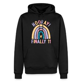 11 Jahre alt Rainbow Regenbogen 11. Geburtstag - Männer Premium Bio Hoodie - Schwarz - Vorne - Nico (187cm)