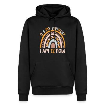 12 Jahre alt Rainbow Regenbogen 12. Geburtstag - Männer Premium Bio Hoodie - Schwarz - Vorne - Nico (187cm)