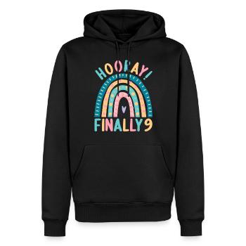 9 Jahre alt Rainbow Regenbogen 9. Geburtstag - Männer Premium Bio Hoodie - Schwarz - Vorne - Nico (187cm)