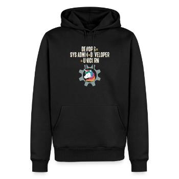 Sys-Admin Entwickler Devops-Ingenieur Einhorn - Männer Premium Bio Hoodie - Schwarz - Vorne - Nico (187cm)