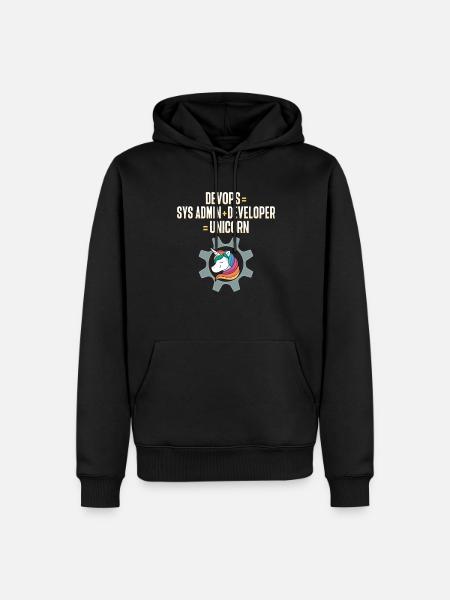 Sys-Admin Entwickler Devops-Ingenieur Einhorn - Männer Premium Bio Hoodie - Schwarz