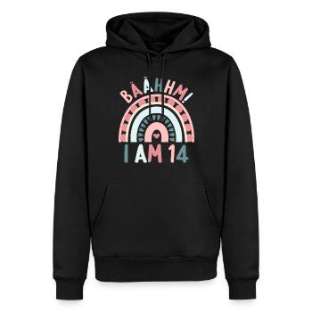 14 years old Rainbow Rainbow 14th birthday - Men’s Premium Organic Hoodie - black - Front - Nico (187cm)