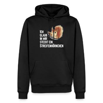 Eichhörnchen - Ich Glaub In Mir Steckt Ein - Männer Premium Bio Hoodie - Schwarz - Vorne - Nico (187cm)
