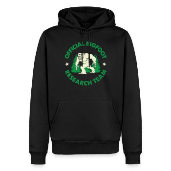Certified Bigfoot Research Team - Männer Premium Bio Hoodie - Schwarz - Vorne - Nico (187cm)