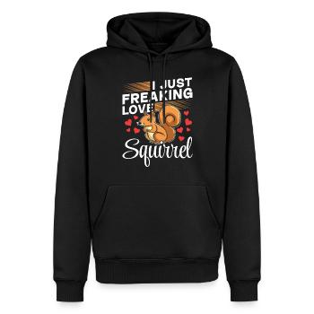 Eichhörnchenbesitzer Eichhörnchenliebhaber I Just - Männer Premium Bio Hoodie - Schwarz - Vorne - Nico (187cm)