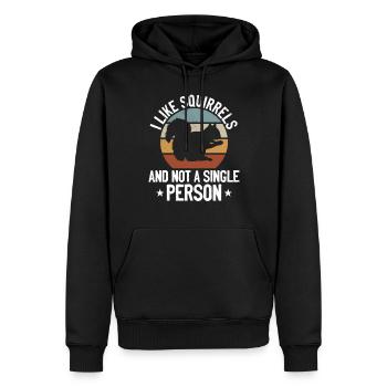 I like squirrels and not a single person - - Men’s Premium Organic Hoodie - black - Front - Nico (187cm)