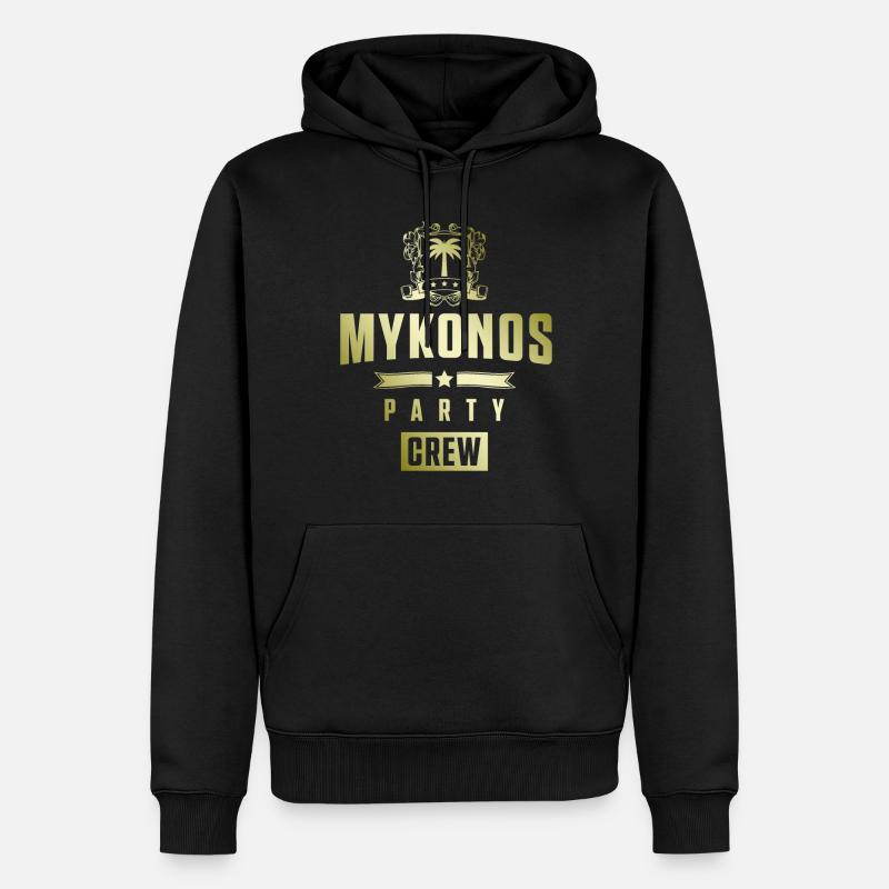 Mykonos Party Crew - Männer Premium Bio Hoodie - Schwarz