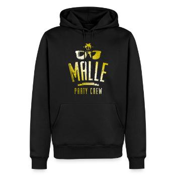 Malle Party Crew - Sweat à capuche Premium bio Homme - noir - Devant - Nico (187cm)