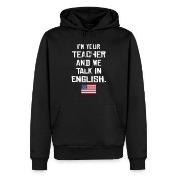 American English teacher - Männer Premium Bio Hoodie - Schwarz - Vorne - Nico (187cm)