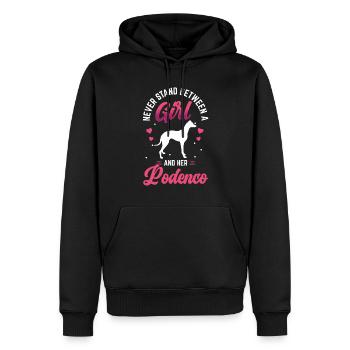 Mädchen und ihr Podenco spanischer Podenco - Männer Premium Bio Hoodie - Schwarz - Vorne - Nico (187cm)
