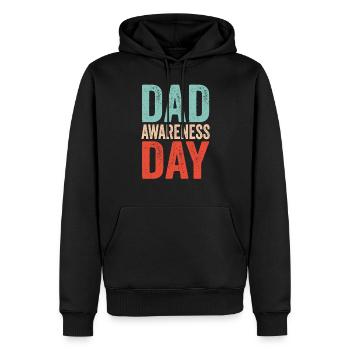 Fête des Pères Père Papa Dictons Papa Papa Fête des Pères - Sweat à capuche Premium bio Homme - noir - Devant - Nico (187cm)