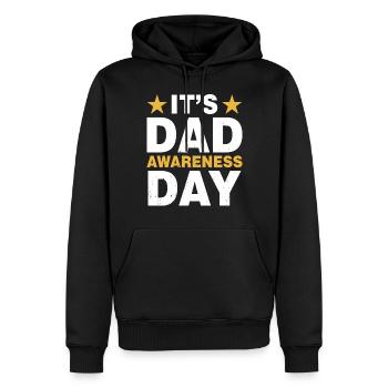 Aujourd’hui, c’est la fête des pères Fête des pères Père Papa Papa - Sweat à capuche Premium bio Homme - noir - Devant - Nico (187cm)