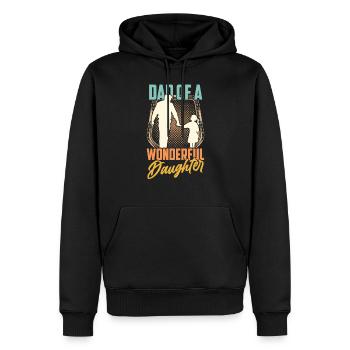Père d’une merveilleuse fille Proverbes Papa Papa - Sweat à capuche Premium bio Homme - noir - Devant - Nico (187cm)