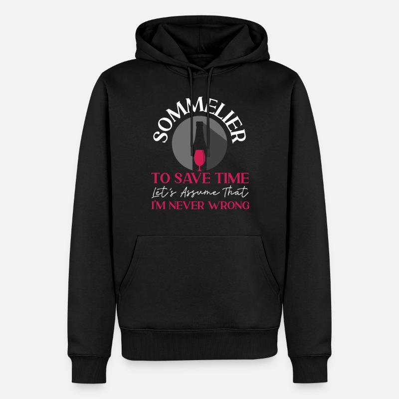 Sommelier Wine Drinking Tasting - Männer Premium Bio Hoodie - Schwarz