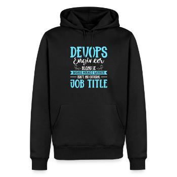 Développeur Devops Sys-Admin - Sweat à capuche Premium bio Homme - noir - Devant - Nico (187cm)