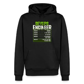 Développeur Devops Sys-Admin - Sweat à capuche Premium bio Homme - noir - Devant - Nico (187cm)
