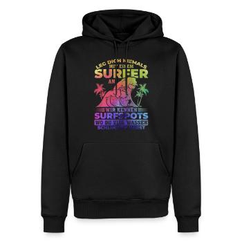 Surfen Surfing Surfbrett Wellenreiten Wassersport - Männer Premium Bio Hoodie - Schwarz - Vorne - Nico (187cm)
