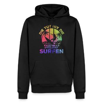 Surfing Wassersport Surfer Die tut nix die will - Männer Premium Bio Hoodie - Schwarz - Vorne - Nico (187cm)