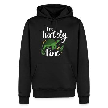 Tortue Détendue Chill Mer Océan Plage - Sweat à capuche Premium bio Homme - noir - Devant - Nico (187cm)