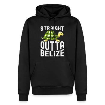 Turtle Relaxed Chill Sea Ocean Beach - Men’s Premium Organic Hoodie - black - Front - Nico (187cm)