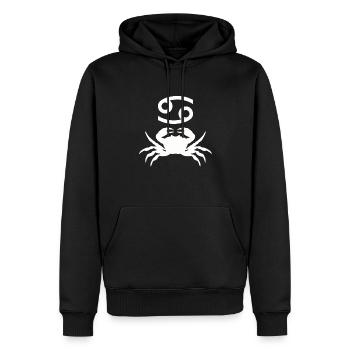 Krebs - Männer Premium Bio Hoodie - Schwarz - Vorne - Nico (187cm)