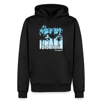 Chaweng Koh Samui Thaïlande - Sweat à capuche Premium bio Homme - noir - Devant - Nico (187cm)