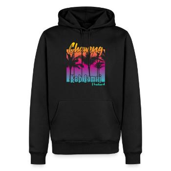 Chaweng Koh Samui Thaïlande - Sweat à capuche Premium bio Homme - noir - Devant - Nico (187cm)