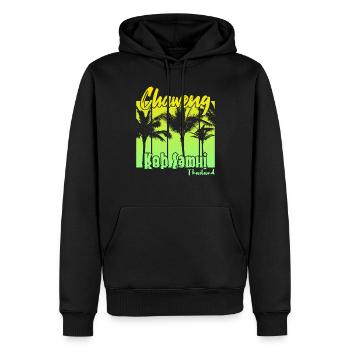 Chaweng Koh Samui Thaïlande - Sweat à capuche Premium bio Homme - noir - Devant - Nico (187cm)