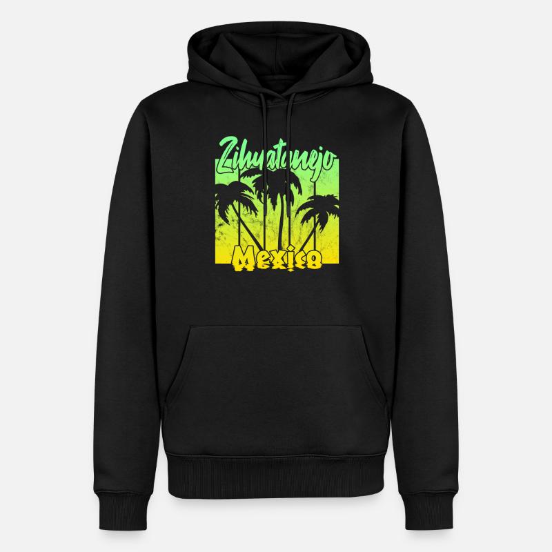 Zihuatanejo Mexique - Sweat à capuche Premium bio Homme - noir