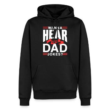 Papa Blague Papa Blagues Père - Sweat à capuche Premium bio Homme - noir - Devant - Nico (187cm)