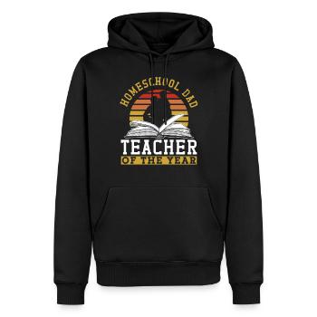 Homeschool Dad Lehrer Des Jahres Vater Papa - Männer Premium Bio Hoodie - Schwarz - Vorne - Nico (187cm)
