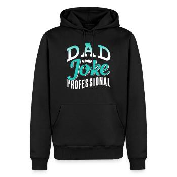 Papa Blague Papa Blague Père Blagues - Sweat à capuche Premium bio Homme - noir - Devant - Nico (187cm)