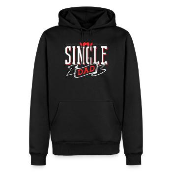 Père célibataire Papa Papa Parent célibataire - Sweat à capuche Premium bio Homme - noir - Devant - Nico (187cm)