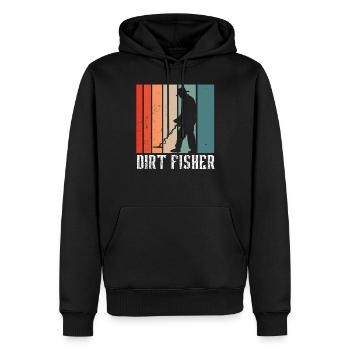 Dirt Fischer Metal Detecting Dirt Fishing - Männer Premium Bio Hoodie - Schwarz - Vorne - Nico (187cm)