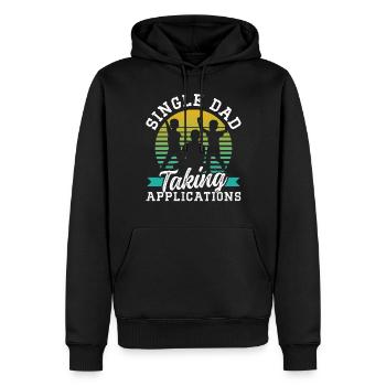 Un père célibataire accepte les demandes - Sweat à capuche Premium bio Homme - noir - Devant - Nico (187cm)