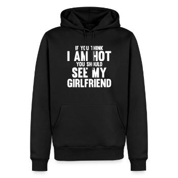 Si vous pensez que je suis mignon, vous devriez voir ma petite amie - Sweat à capuche Premium bio Homme - noir - Devant - Nico (187cm)
