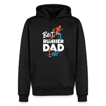 Running Runner Half Marathon Dad - Männer Premium Bio Hoodie - Schwarz - Vorne - Nico (187cm)